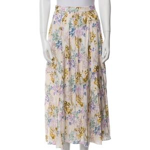 Hunter Bell Floral Maxi Skirt in Cream and Gold